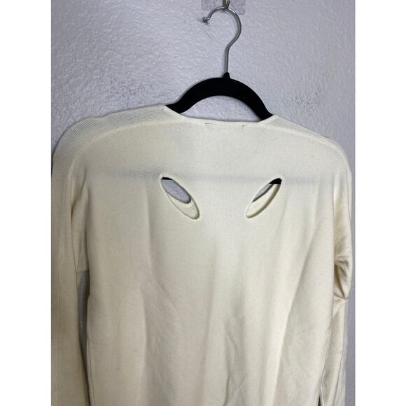 Maje Madisson Ecru Cut Out Ribbed Sweater - Picture 8 of 9